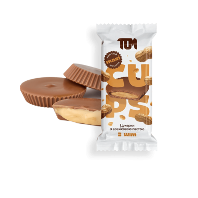 Maxi Cups milk chocolate with peanut butter, 2pcs