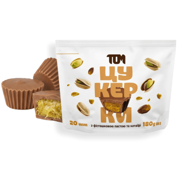 Mini Cups milk chocolate with pistachio butter & kataifi, 20pcs