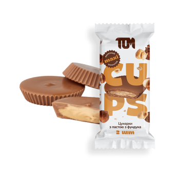 Maxi Cups milk chocolate with hazelnuts butter, 2pcs